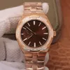 Luxury Watches 2305V/100R-B434 Overseas Diamond Bezel 37mm 5300 Automatic Womens Watch Sapphire Crystal Brown Dial Rose Gold Bracelet Ladies Wristwatches