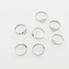 Adjustable size Ring Round Base Blank Open Rings Band Rings Metal Material 200pcs/lot Dull silver Plated Fit Jewelry DIY for Party gift and children practicing