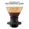 Immersion Coffee Dripper Glass V60 Filtre anti-goutte en forme de V avec interrupteur poussoir Noir V02 211008