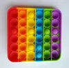 Regenbogen-Farben-Bubbler-Poppers-Brett, sensorisches Fidget-Pad-Spielzeug, runder Kreis, achteckiges Quadrat, Push-Blase, Popper-Blase, Stressabbau, Puzzle, Finger-Desktop-Spiel H41S6KN