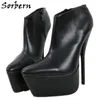 Sorbern Sexy Pointy Toe Ladies Pump Shoes 18cm Stilettos High Heel Night Club Footwear för Kvinnor Stor storlek 15 Unisex