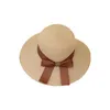 Breda brimhattar för kvinnor Sun Hat Bow Headwear Foldbar justerbar bowknot Panama Straw Cap Outdoor Apparor Accessories Elob22