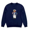 Haute qualité imprimé ours pull taille américaine sweats épais coton survêtements hommes manches longues Sweat-Shirt