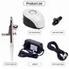 0,2 mm munstycke Dual Action Airbrush Kit Kompressor Portable Air Brush Paint Spray Gun för Nail Art Desgin Tattoo Cake Air-Brorste 210719