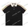 21ss hommes imprimés t-shirts polos designer bande réfléchissante paris vêtements à manches courtes mens chemise étiquette lâche style noir