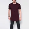 Plus Size S-5XL Summer Fashion Casual Color Pure Color Slim Fitness Elastico Uomo O-Neck Manica Corta Tshirt Maschio Hip Hop Top 210726