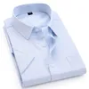 Robe décontractée pour hommes Chemise à manches courtes Été Blanc Bleu Rose Noir Mâle Coupe régulière Hommes Social S 4XL 5XL 6XL 7XL 8XL 220309