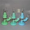 Glow in the dark silicone bongs portable beaker water pipes for smoking 7.5" bong quartz banger bowl