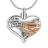 Un morceau de mon cœur vit au paradis deux tons médaillon coeur crémation mémorial cendres urne collier bijoux souvenir pendentif 210721