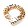 Bracelet en chaîne à maillons cubains de Style Hip Hop, bijoux en zircone à trois rangées pour hommes