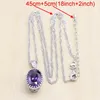 Orecchini Collana Colore argento Parure di gioielli Viola Azzurro Zircone cubico Orecchini/Pendente/Collana J