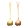 Mélange en acier inoxydable cuillère conception de coeur scoop café cuillère dessert sucre en remuant cuillères cuillères à café de cadeaux de mariage de Noël décoration de vaisse