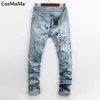 Ankunft CosMaMa Marke Fabrik Designer Slim Skinny Fit amerikanische Flagge Biker Mode Jeans für Männer 210716