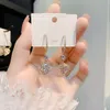 Kroonluchter oorbellen luxe designer sieraden 925 zilveren pin mousserende diamant zirkonia vlinder parel oorbellen temperament roos FL4427850