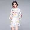 Boutique Womens Floral Two Piece Set Shirt+pants Long Sleeve Ruffle Summer Autumn Blouse Pants High-end Lady Suits