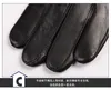 Rękawiczki bez palców Valpeak 2021 Oryginalna skóra Zimowa Męska Utrzymuj Ciepłe Anti-Skip Męskie Sheepskin Black z zamkiem błyskawicznym