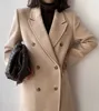 Kvinnor Woolen Coat Runway Luxury Vintage Långärmad Lacing Warm Wool Jacket Ladies Outwear Winter Outfit 210608