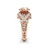 Anneaux de mariage Huitan Luxe Champagne Cubique Zircon Pierre Engagement Pour Femmes Rose Or Couleur Chanceux Creux Motif Conception Femme Bague