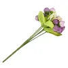 Ghirlande di fiori decorativi Grande affare 15 teste Rosa artificiale Seta Fiore finto Foglia Decorazioni per la casa Bouquet da sposa Viola