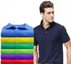 Märke Mens Solid Polo Shirt Top Big Small Horse Crocodile Broderi Polos Shirts Kortärmad Män Homme Slim Kläder Camisas Leisure Business T-shirt W2