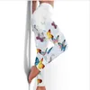 2021 neue Mode Fitness Hohe Elastische Schweiß Absorption Digitaldruck Schmetterling Strumpfhosen Hohe Taille Schlank Yoga Hosen Leggings H1221