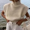 BLSQR Мода Вина Красный Вязаный Женский Женский Винтаж Восстанавливающие Turtleneck Женский Жилет Свитер Уровень Пуловер Chic Tops 210430