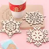 Kerstmis Sneeuwvlokken Houten Cup Mat Kerstversiering Diner Party Dish Lade Pad voor Home Decor 6 Stijl KKB2707