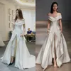 Femmes de combinaison avec un long train, des robes de soirée blanches de la fête de bal d'épaule élégante fête Zuhair Murad Dress Vestidos Festa