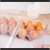 Temizlik organizasyonu ev bahçesi16-ızgara yumurta saklama kutusu buzdolabı yumurta tutucu plastik taze istiflenebilir mutfak aessiors şişeleri ja