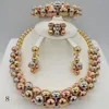 Brincos colar de alta qualidade dubai 24k cor ouro conjunto jóias para mulheres contas africanas jewlery moda brinco ring5985971