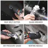 WorkPro 8 w 1 Cyfrowy manometr opon Glass Glass Rescue Safety Hammer Hammer Flashlight Seat Pas Taśnik