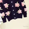 Women's Three-Dimensional Flower Embroidered Sweater Autumn Winter Loose Vintage Handmade Crochet Knitted Sweaters 210428