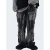 Sommar Casual Jeans Kvinna Långbyxor Cowboy Kvinna Loose StreetWear Splice Raw Edge Pants ZA4640 210427