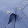メンズロングスリーブオックスフォード格子縞ストライプカジュアルシャツフロントパッチチェストポケットレギュラーフィットボタンダウンカラー厚いワークシャツ210410
