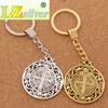 2 pcs Saint Christopher Keychain Proteger Nossa Medalha TRAVELS CHAVE CHAVE 2Colors 30mm Anéis K1787