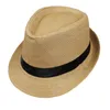 Uomini e donne Panama Cappelli di paglia Fedora Cappelli a tesa avara Cappello morbido per unisex 8 colori Summer Sun Beach