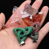 32x35mm Triangle Loop Quartz stone Pendant Reiki healing Crystal Charms for Necklace jewelry making