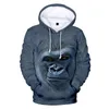 Sweats à capuche pour hommes Sweatshirts Animal Elephant Sweat à capuche Orangutan Tiger 3D Casual Hommes Femmes Sweat Harajuku Surdimensionné Pull à capuche pour hommes