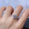 anello di fidanzamento gioielli donna moissanite scoppiettante per matrimonio vero argento sterling 925 9 * 9mm gemma regalo di compleanno