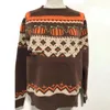 Women's Sweaters Boho Pumpkin Knitted Pullovers Women Christmas Ladies Ethnic Warm Female Loose 2021 Autumn Winter Fashion