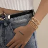 Luxurious Golden Silver Metal Link Hand Chain Multi Design Chains With Lock Heat Or Other Body Jewelry Sexy Girl Women Bracelets Wholesale By Set