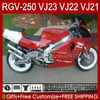 Corps OEM pour SUZUKI RVG250 250CC VJ 23 RGV250 SAPC VJ23 Capot RGV-250CC 1997 1998 Carrosserie 107HC.50 RGVT-250 rouge usine RGVT RGV 250 CC RGV-250 Panneau 97 98 Kit de carénage