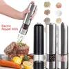 Electric Grinder Salt Black Pepper Mills Automatic Grinding Machine Adjustable Coarseness 210712