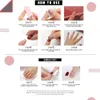 Oval Press on Red Ombre Nails Short False Nail Gradient Full Cover Fingernails for Women and Girls 24pcs Set