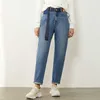 Minimalisme hiver casual jeans pour femmes mode coton taille haute droite bleu pantalon femme pantalon femme 12070550 210527