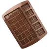 Silikon Kalıp Waffle Bakeware Çikolata Kalıp Fondan Pastane Şeker Bar Kalıp Kek Modu Dekorasyon Mutfak Bakingleri Aksesuarları RRB13692