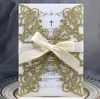 20pcs/lot Glitter Paper Wedding invitations Silver Gold Laser Cut Wedding Invitation Card with Blank inner card Universal