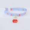 Regulowany Owoce Cat Collar Candy Color Wisiorek Cute Fashion Bezpieczeństwa Klamra Naszyjnik Pet Dog Nylon z Bells Collars Rra10441