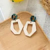 Boucles d'oreilles acryliques irrégulières jaunes pour femmes évider déclaration longues boucles d'oreilles pendantes été plage vacances bijoux cadeaux