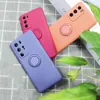 Ring Silicone Fodral för Samsung S21 Plus S20 Fe S10 S8 S9 Plus A72 A52 A32 A51 A71 Not 20 Ultra Soft Phone Cover